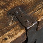 Oak and wrought iron mallet, early 18th century.