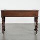 19th century English antique oak wall desk/writing table on wheels