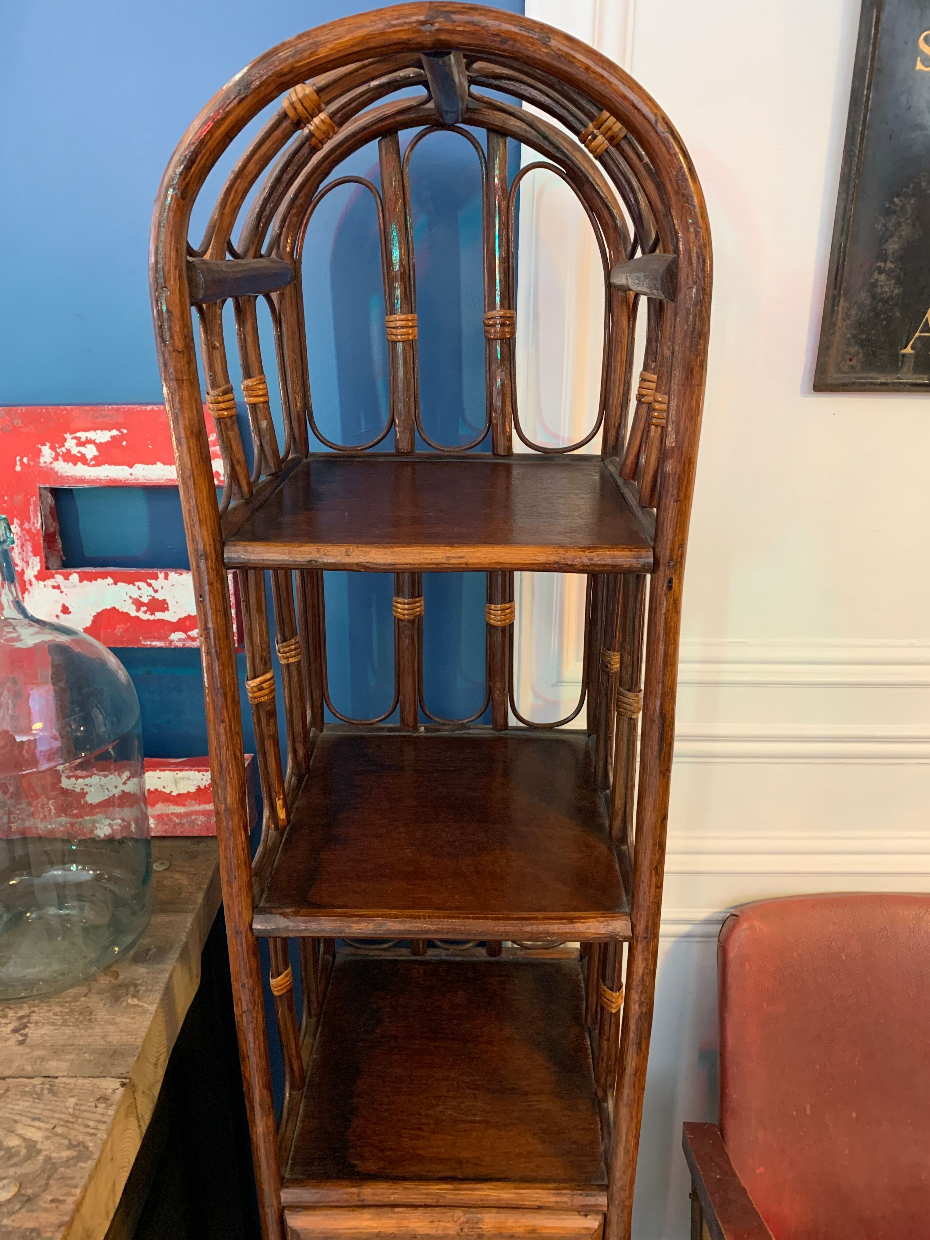 Vintage rattan shelf