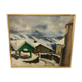Picart the Gentle (Charles), oil on panel snow landscape signed 1937