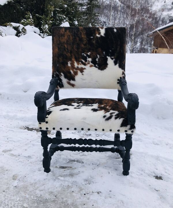 Fauteuil en peau de vache