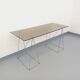 Vintage desk in smoked glass and chrome metal from the 1970s.