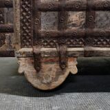 Antique coffre de mariage bois et fer, Inde, XIXème