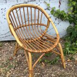 Children's basket rattan chair