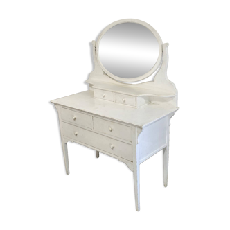 Coiffeuse ancienne 5 tiroirs avec miroir pivotant