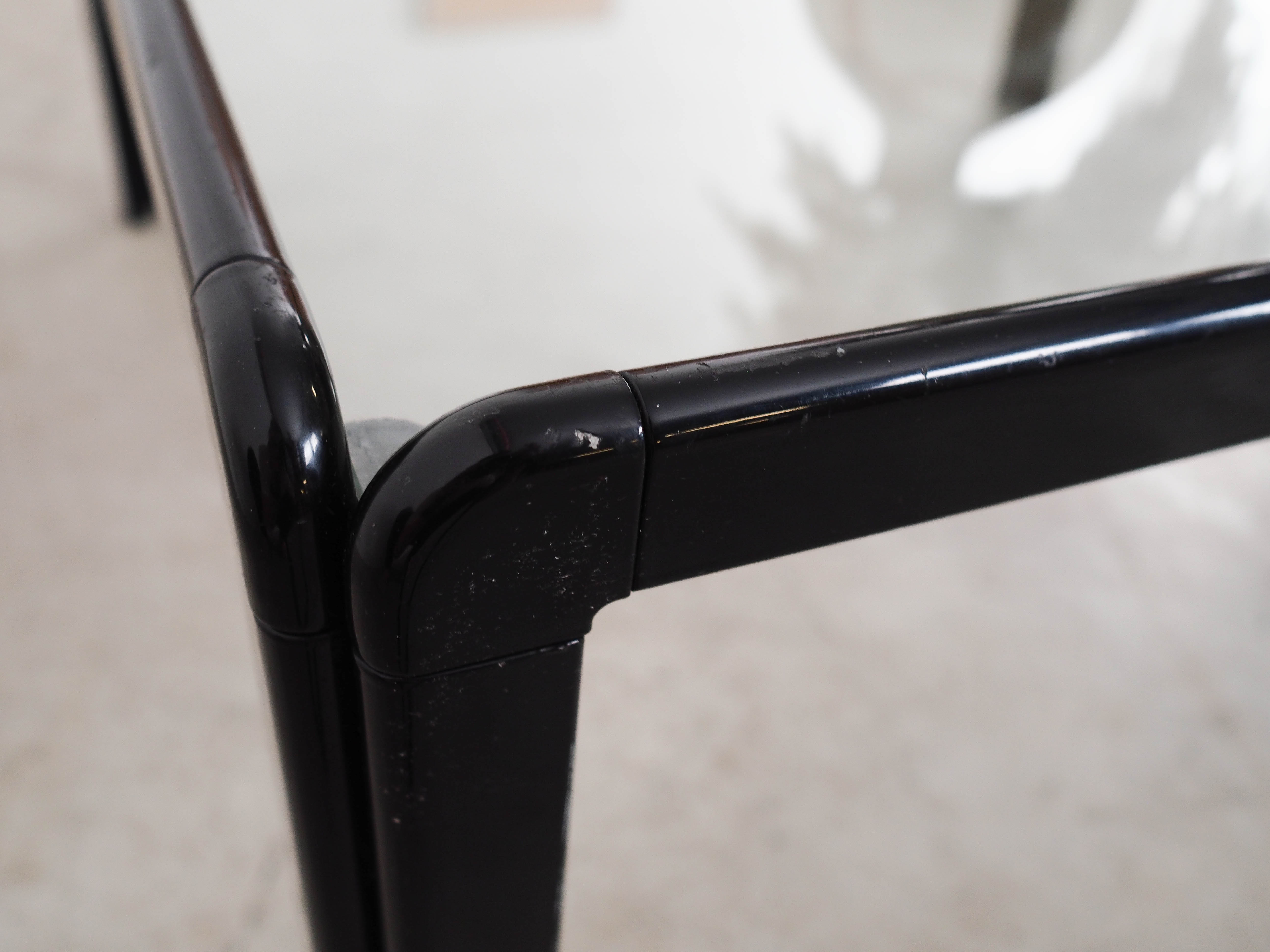 Square glass coffee table, Italian design, 1970s, made in Italy