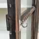 Vitrine antique, armoire suspendue, bois de pin, noir mat