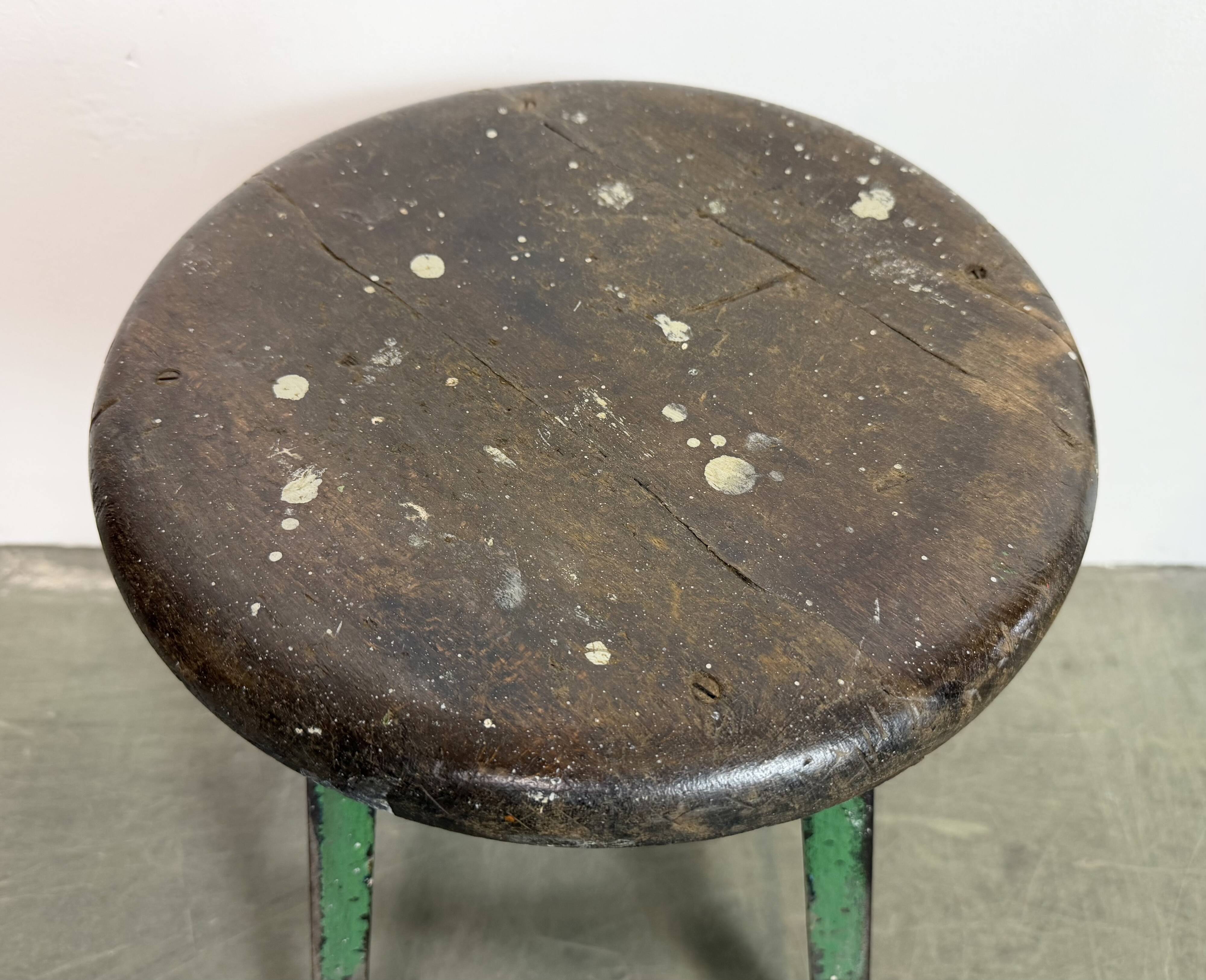 Green Industrial Workshop Stool, 1960s