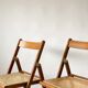 Pair folding chairs caning