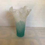 Vase mouchoir pâte de verre bicolore