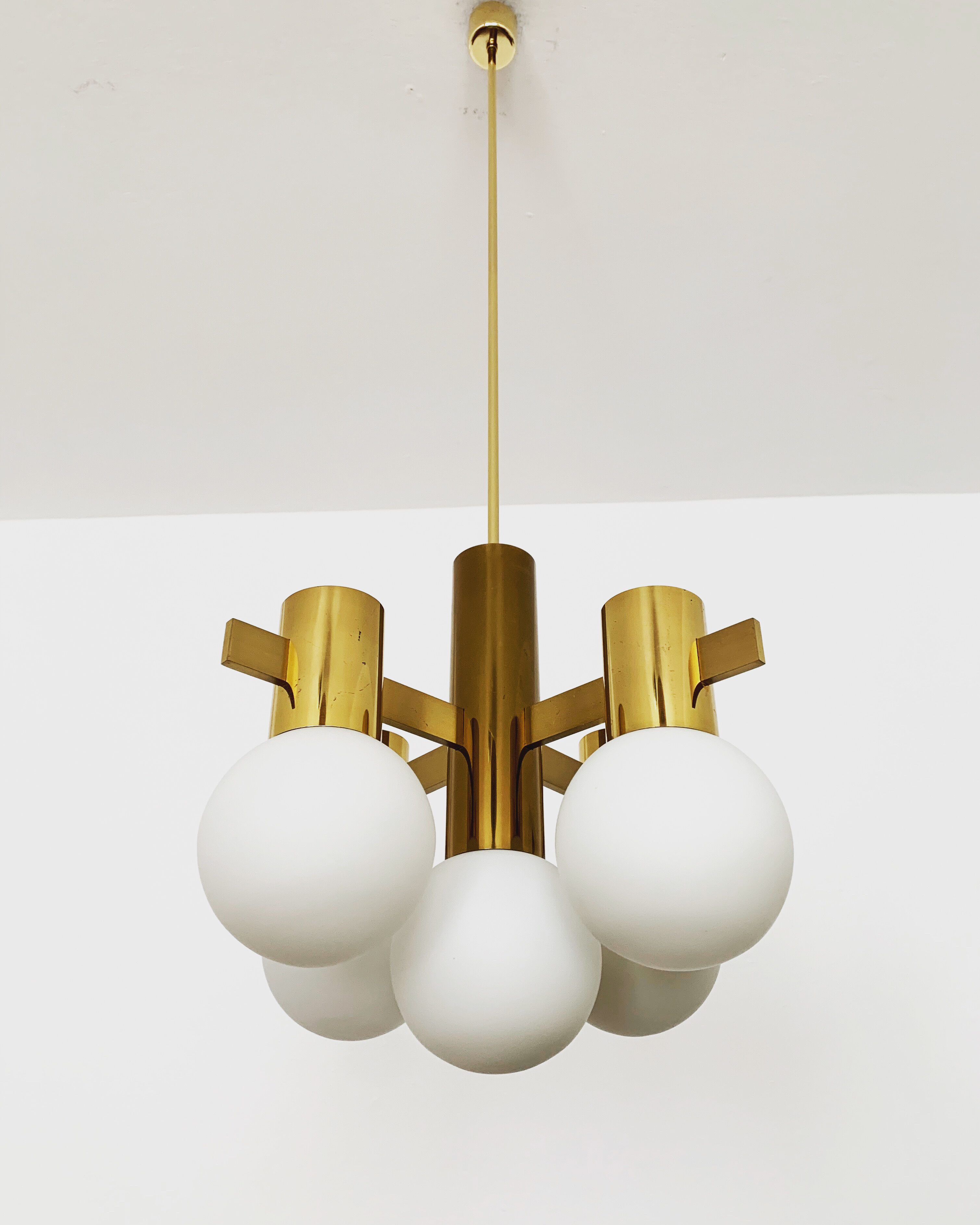 Swedish brass chandelier by Hans Agne Jakobsson