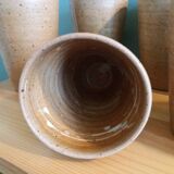 Set of 8 hand-turned stoneware cups or glasses