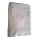 White cotton sheet with embroidery and cutwork 2.25 x 3.05 m