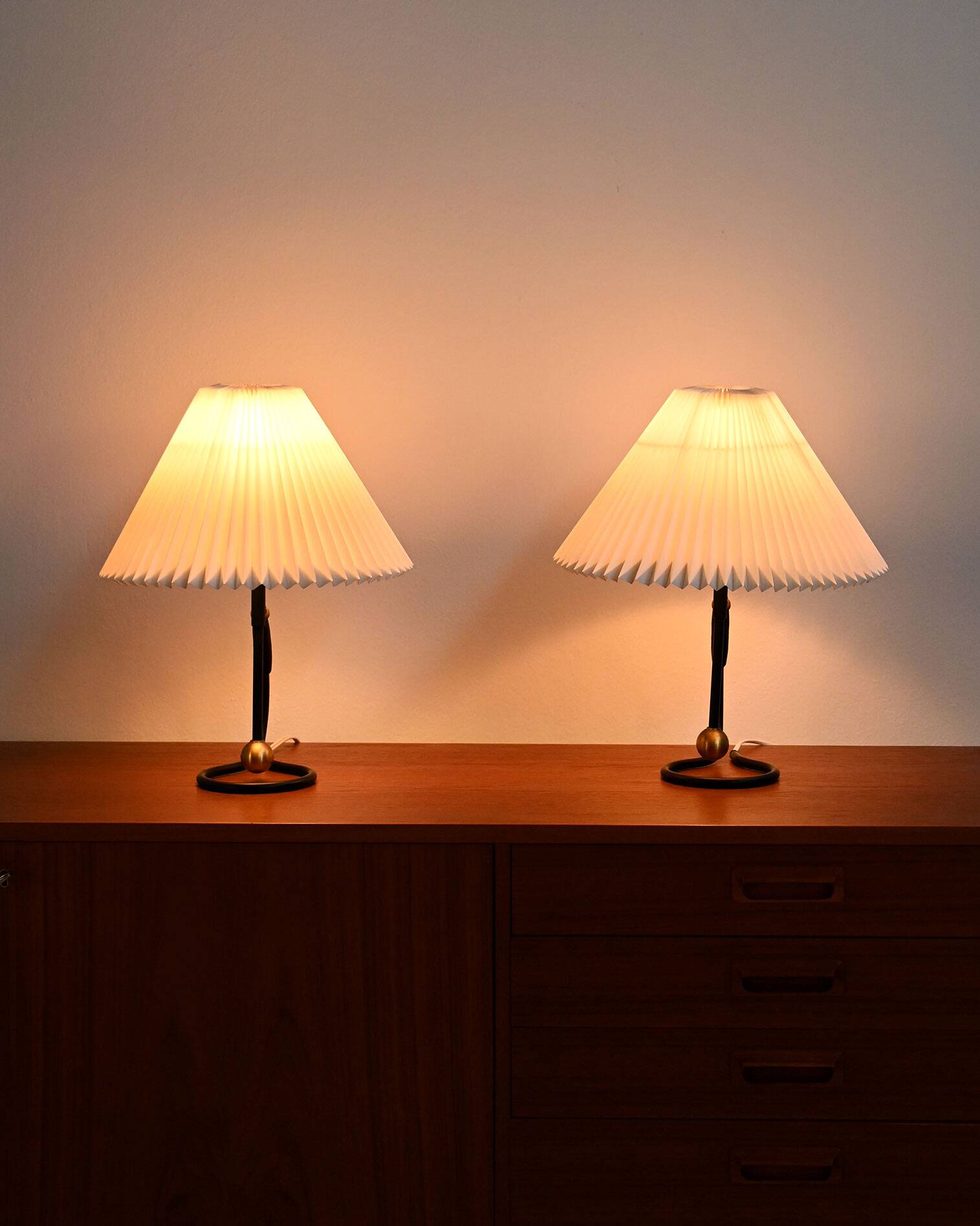 Pair of “Kip-Lamp” lamps by Kaare Klint for Le Klint, 1940s