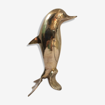 70s brass dolphin statuette pinball