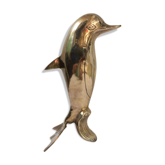 70s brass dolphin statuette pinball