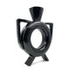 Organic modern black ceramic vase, Italy 1980s