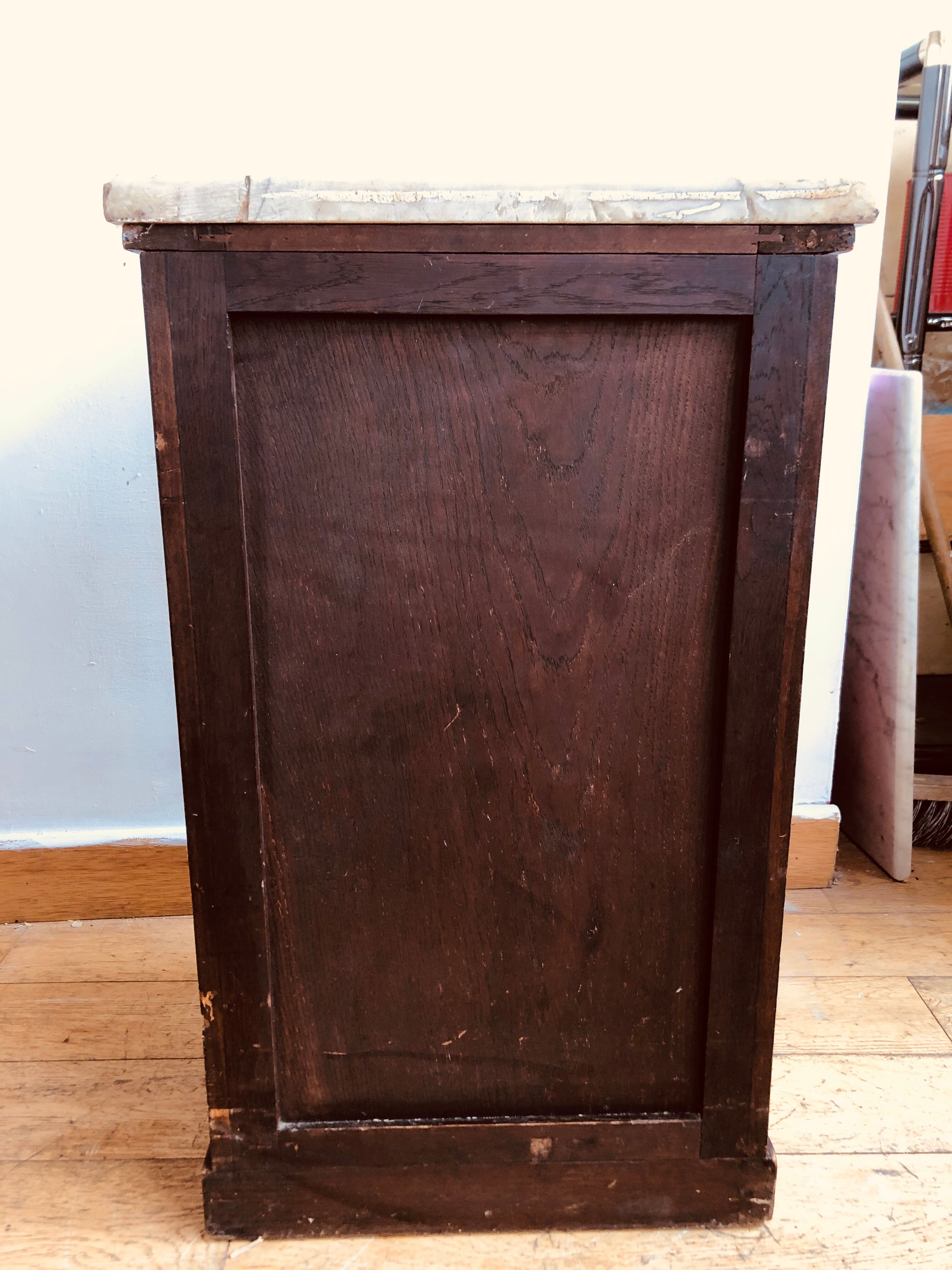 Marquetry bedside table