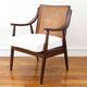Fauteuil vintage en cannage - Restauré - Assise neuve