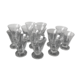 10 verres à  eau en cristal