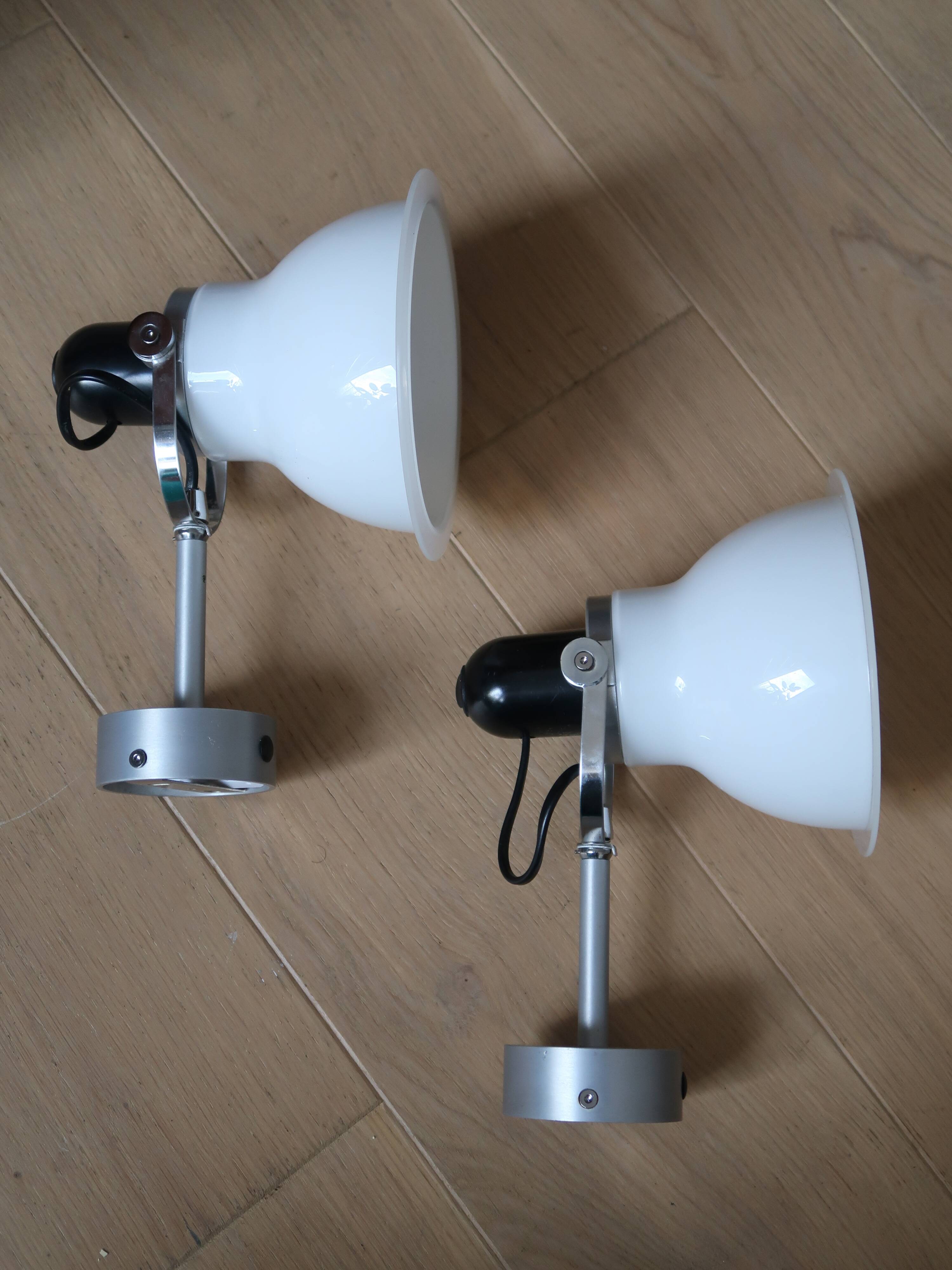 Pair of wall lamps angloipoise