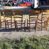 6 straw chairs