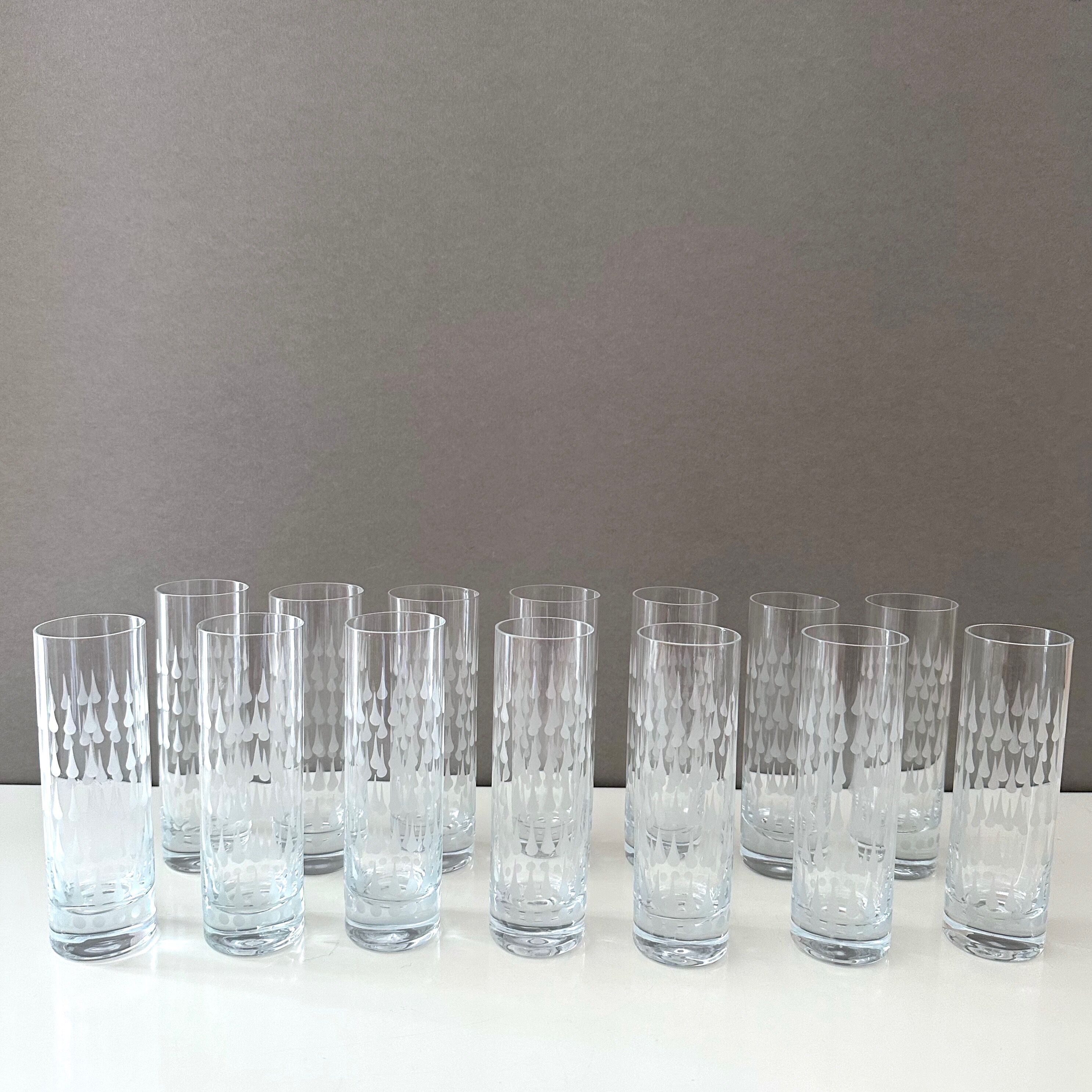 Set of 14 champagne flutes Ingrid Glas Germany