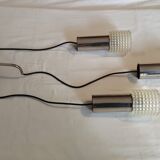 Three-branch pendant light with transparent vintage lampshade