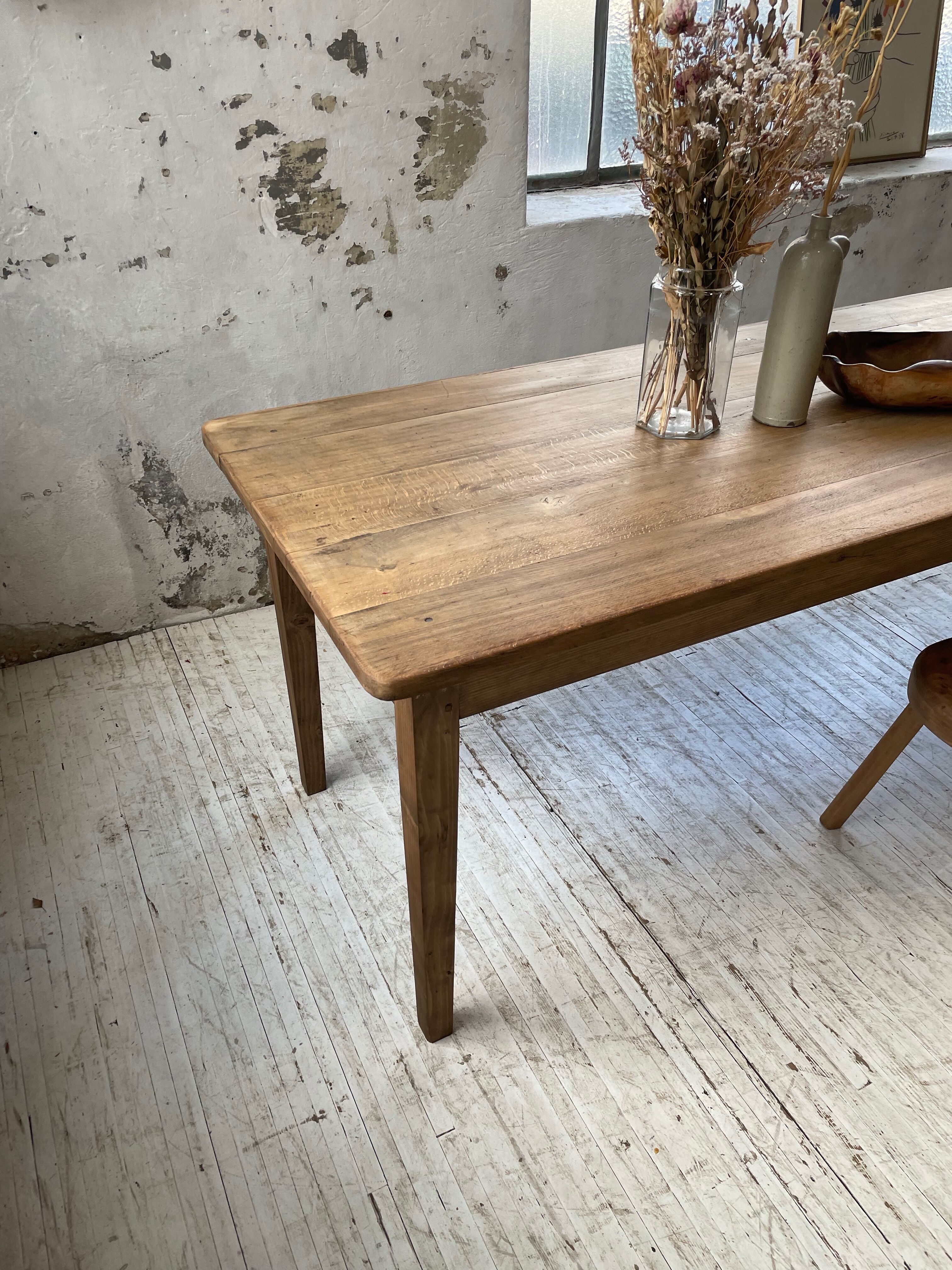 XL farmhouse table in beech and pine 3m