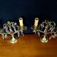 Paire de girandoles en bronze et cristal