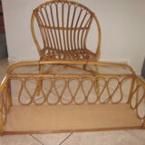 Shelf in rattan of the years 60