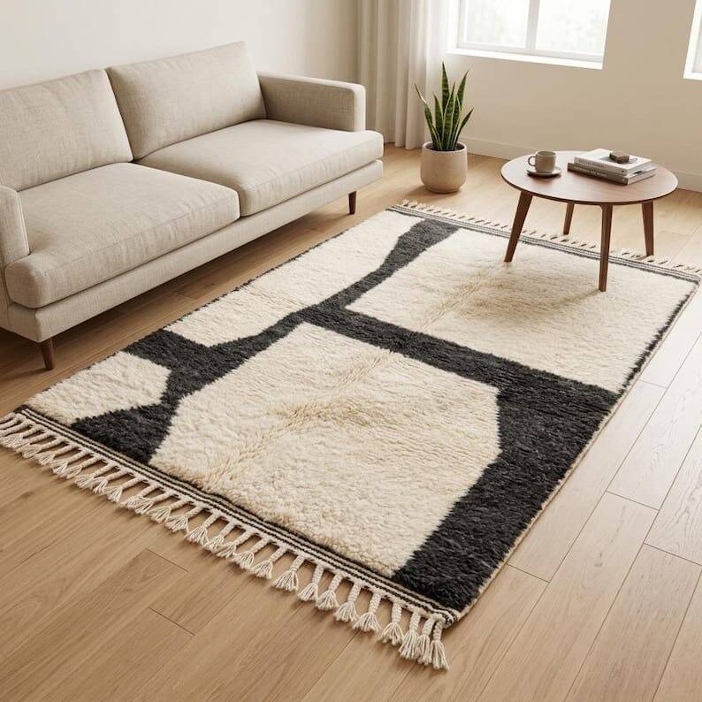 Custom traditional natural wool rug size 150/350 cm