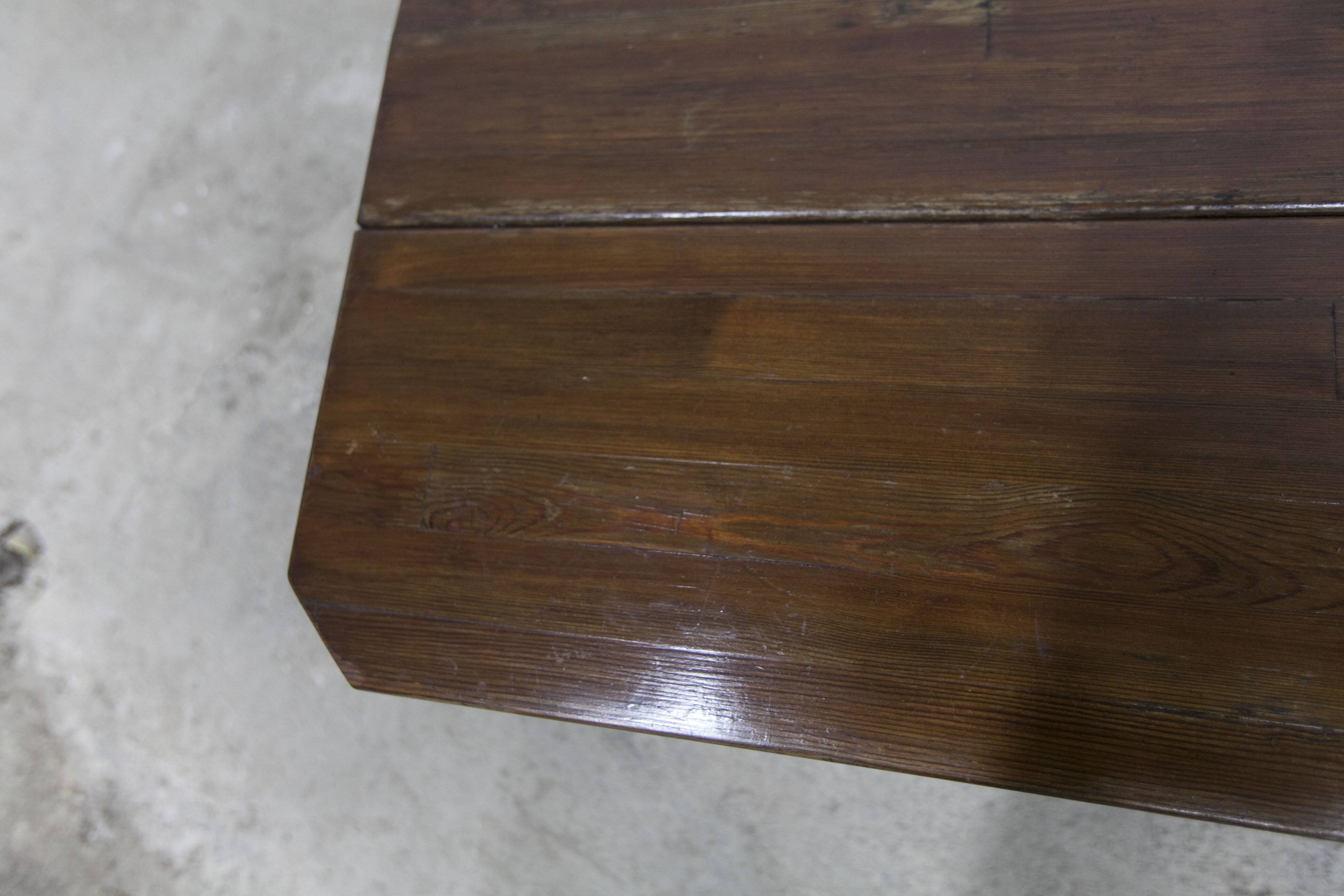 Brutalist style coffee table 1960 rectangular with cut corners