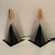Murano Pair of 2 Lamps Glass Plate Two-material Vintage 1980 DLG Vetro