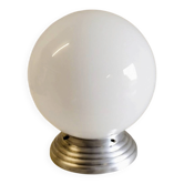 Lampe à poser globe opaline XXL diam. 30 cm - mid. XXeme