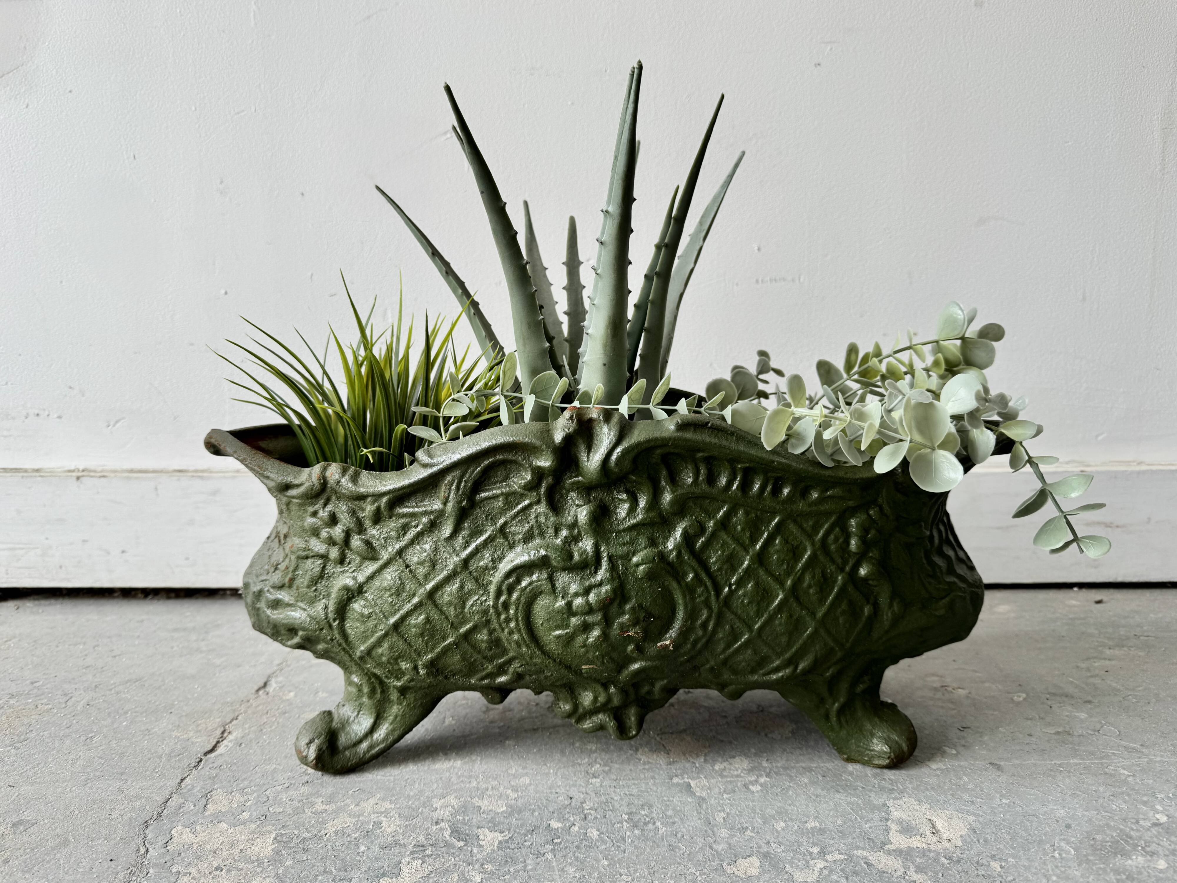Vintage French Style Cast Iron Planter