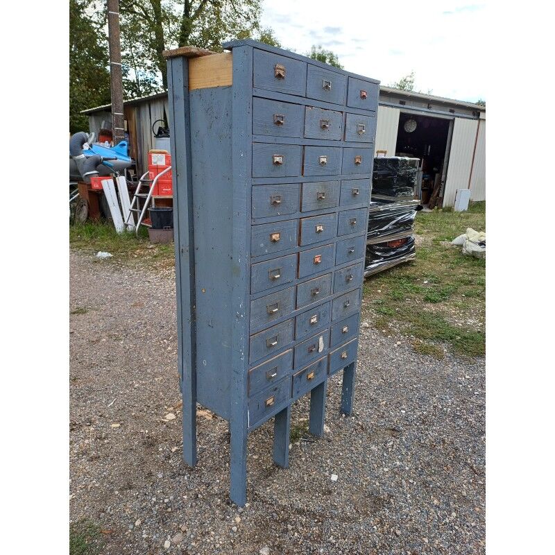 Industrial wooden furniture with 30 drawers