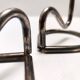 Minimalist Pair of Silver Plated Metal Candleholders in the Style of Sabattini