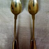 2 spoons in solid silver minerva, filet model