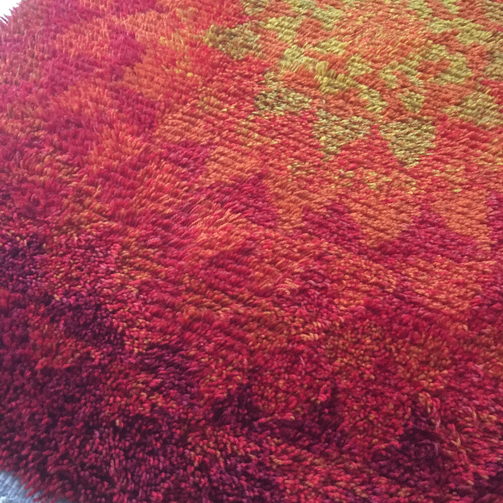 Vintage 70 s modernist handwoven Danish Wall Rug from CUM RYA, 1973