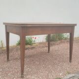 Rustic farm table called "Portefeuille" in solid oak 19th - 1m48x1m08