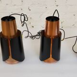 Vintage black brass 'østerport' pendant and wall lamp by Bent Karlby for Lyfa, Denmark 1960s