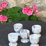 5 vintage marble coquetiers