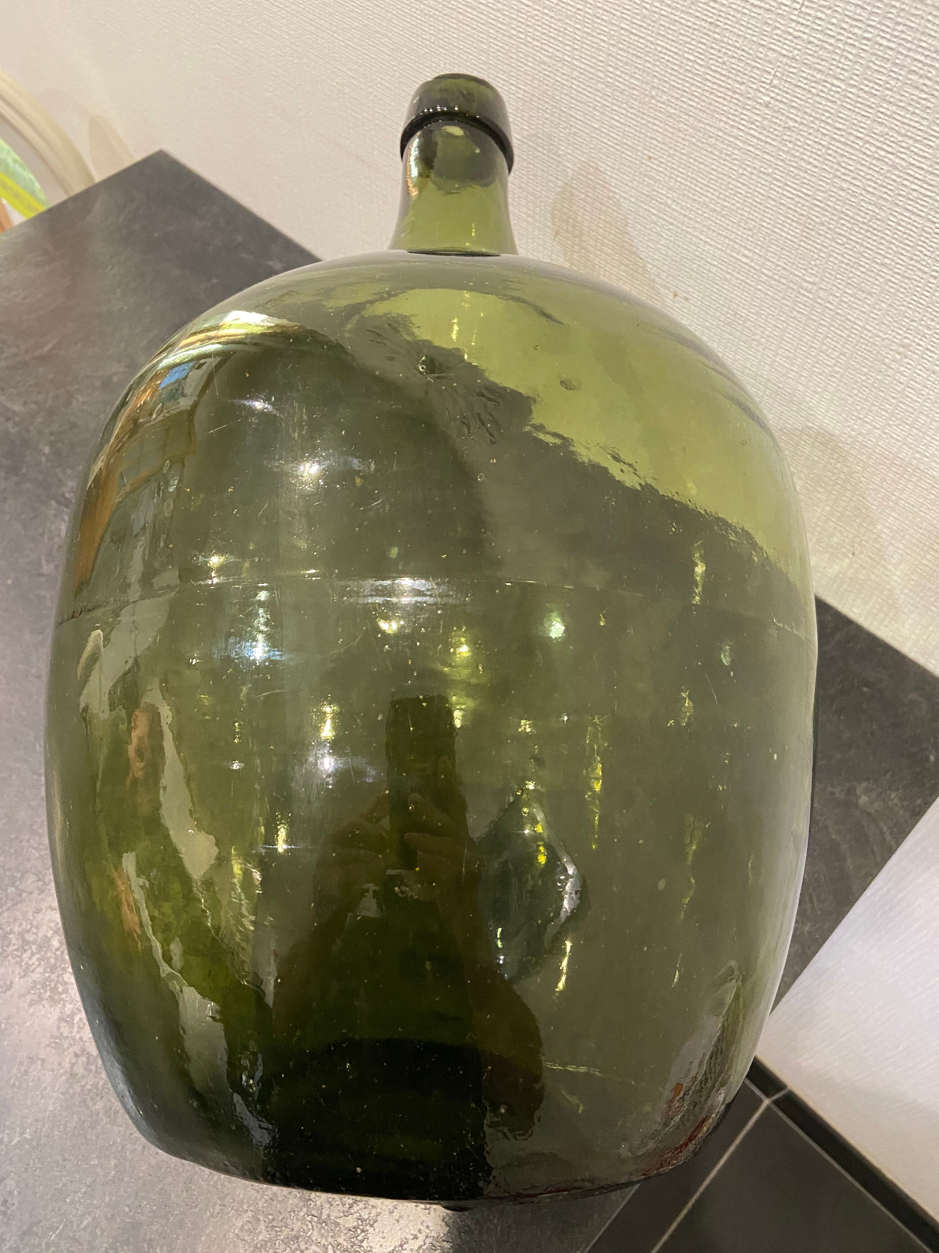 Dame jeanne bonbonne verte 19eme