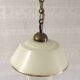 Vintage pendant light in glass and gold metal - 1960s