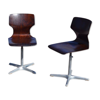 Series of pagholz Adam Stegner for Flötotto child chairs