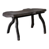 Table d'appoint en bois sombre rustique wabi-sabi | Belgique | Vintage