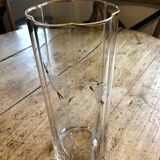 Fluted glass vase engraved on the wheel - 50s