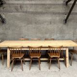 Old fir farm table 1930-1950 vintage country table