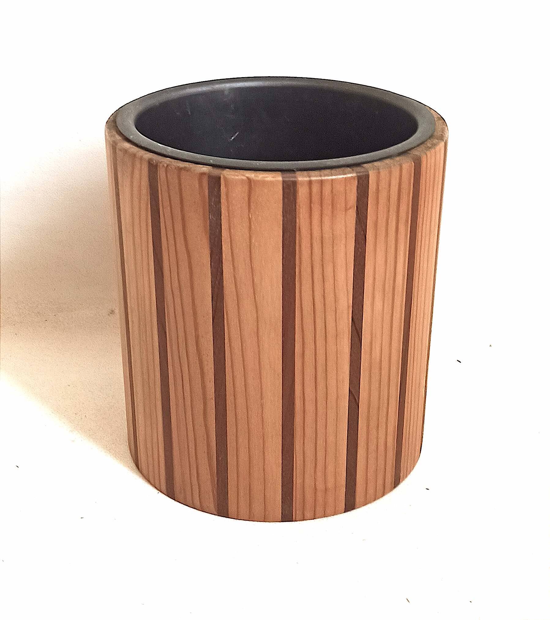 Seau à glace ou rafraîchisseur bouteille scandinave bois Hauteur 22,5 cm